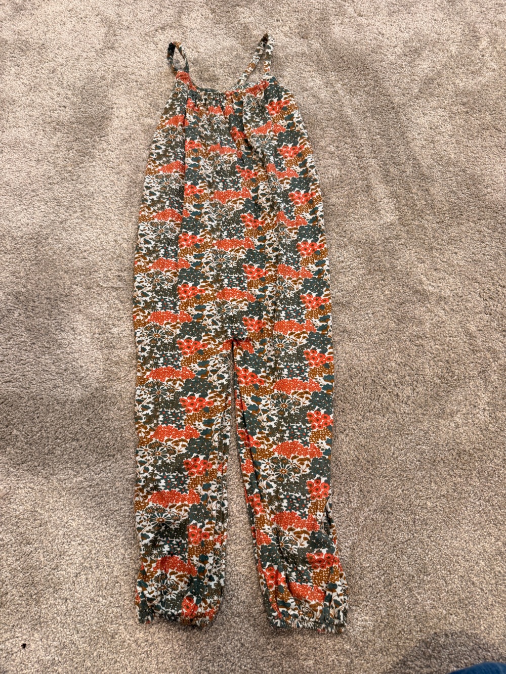 Kate Quinn Organics Hollyhock Floral Jumpsuit Romper 3T